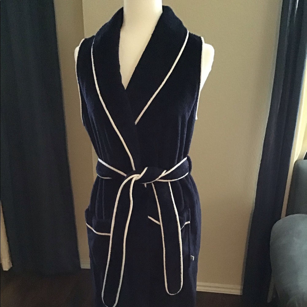 Liz Claiborne Sleeveless Robe Navy Blue